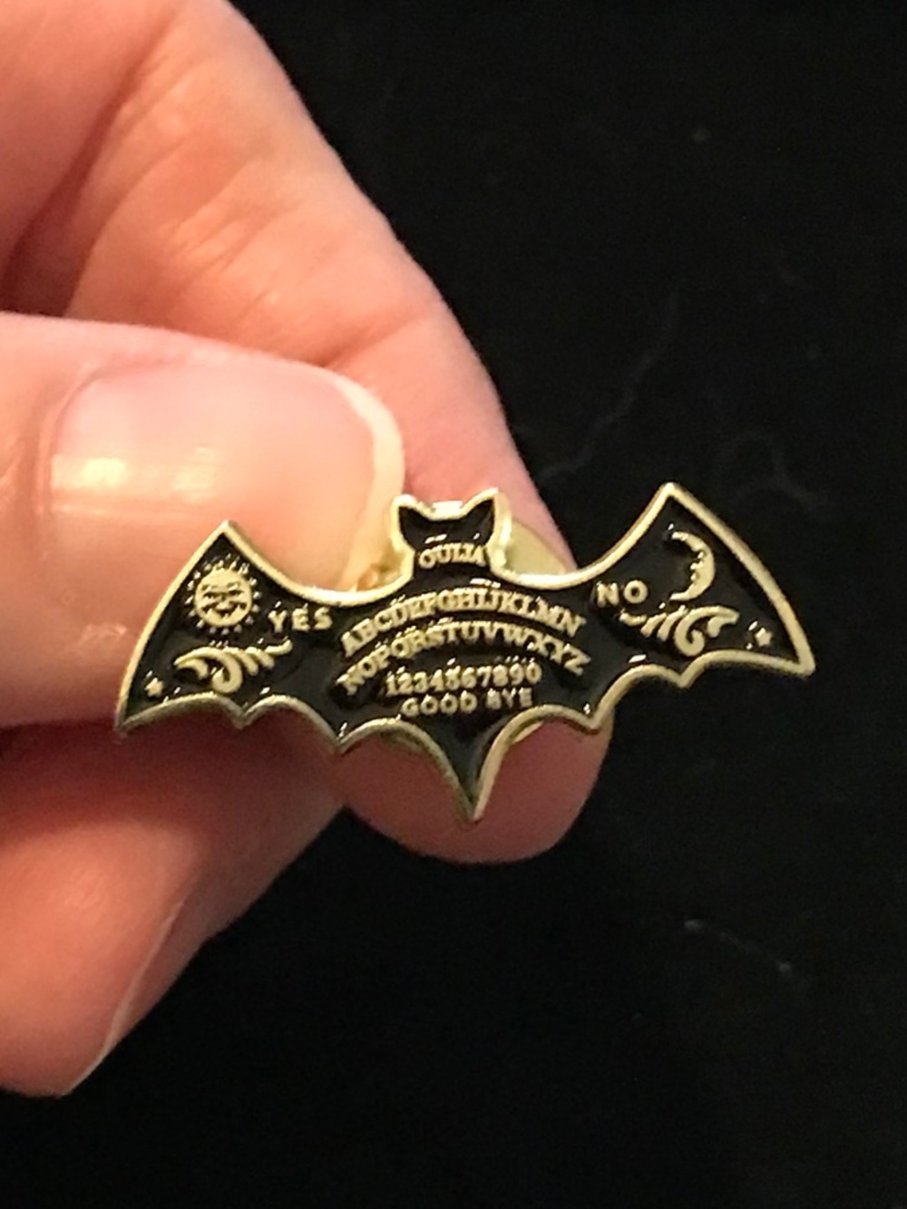 NWOT black bat Ouija board pin (pins: 1/$12, 2/$20)